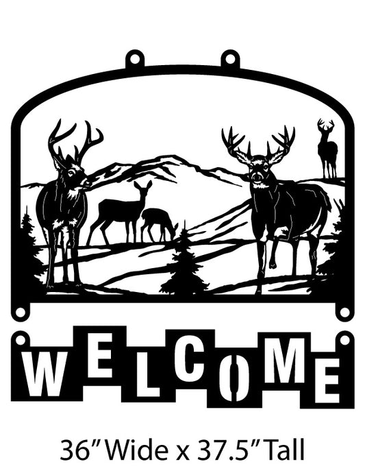 Whitetail Metal Welcome Sign