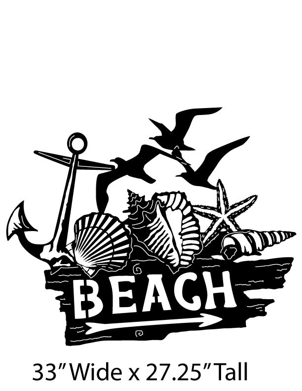 Beach Metal Sign