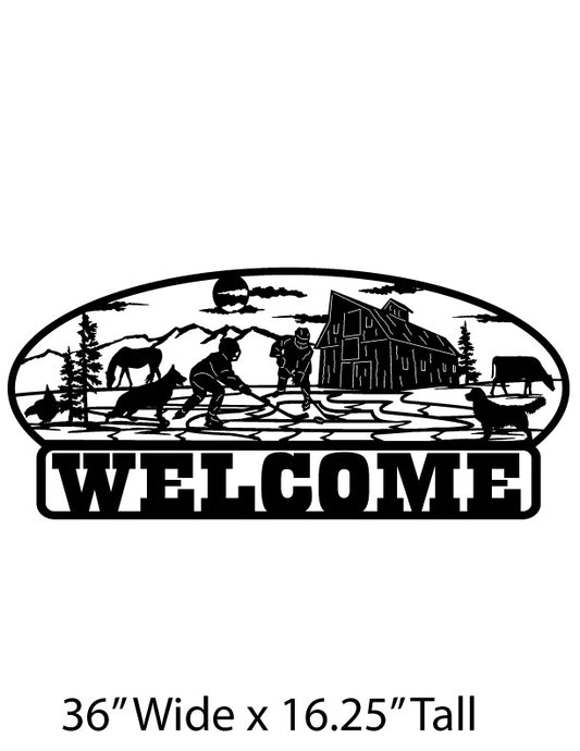 Farm Metal Welcome Sign