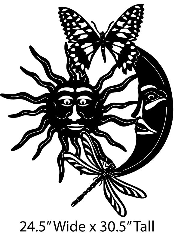 Metal Sun and Moon Decor